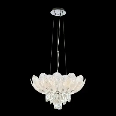 Đèn chùm tân cổ điển inox màu crom, Ø50 cm