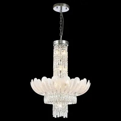 Đèn chùm tân cổ điển inox màu crom, Ø60 cm