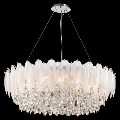 Đèn chùm tân cổ điển inox màu crom, Ø100 cm