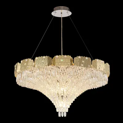 Đèn chùm tân cổ điển inox màu crom, Ø100 cm
