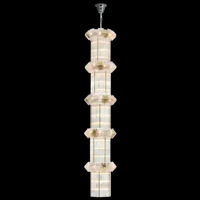 Đèn chùm tân cổ điển inox màu crom, Ø48 cm