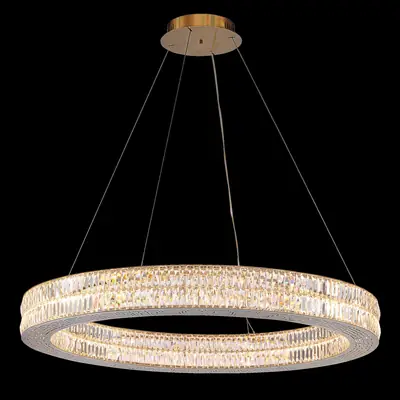 Đèn chùm tân cổ điển inox màu crom, Ø100 cm