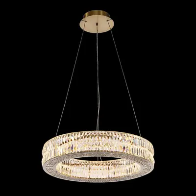 Đèn chùm tân cổ điển inox màu crom, Ø60 cm