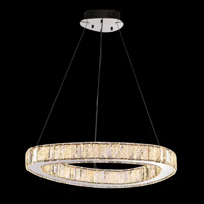 Đèn chùm tân cổ điển inox màu crom, Ø66 cm