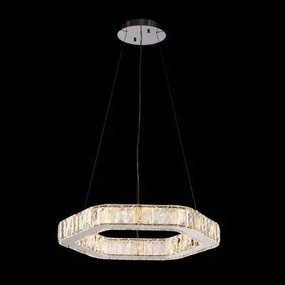 Đèn chùm tân cổ điển inox màu crom, Ø73 cm