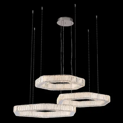 Đèn chùm tân cổ điển inox màu crom, Ø135 cm