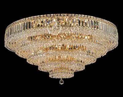 Đèn ốp trần tân cổ điển nhôm màu vàng Hàn Quốc, Ø105 cm
