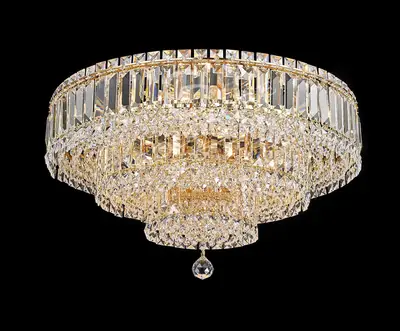 Đèn ốp trần tân cổ điển nhôm màu vàng Hàn Quốc, Ø62 cm