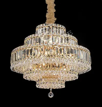 Đèn chùm tân cổ điển nhôm màu vàng Hàn Quốc, Ø62 cm