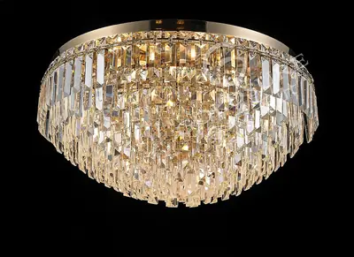 Đèn ốp trần tân cổ điển nhôm màu vàng Hàn Quốc, Ø61 cm