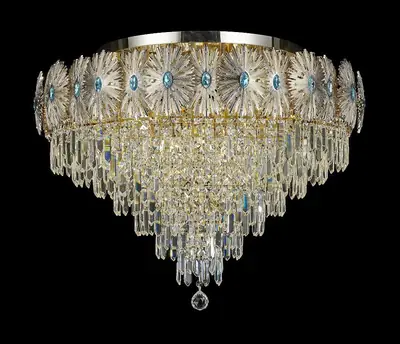 Đèn ốp trần tân cổ điển nhôm màu trắng Hàn, Ø60 cm