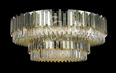 Đèn ốp trần tân cổ điển nhôm màu mạ vàng, Ø125 cm