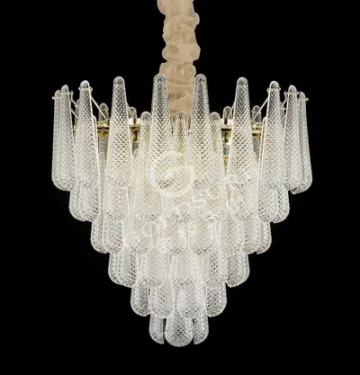 Đèn chùm tân cổ điển nhôm màu vàng Hàn Quốc, Ø70 cm