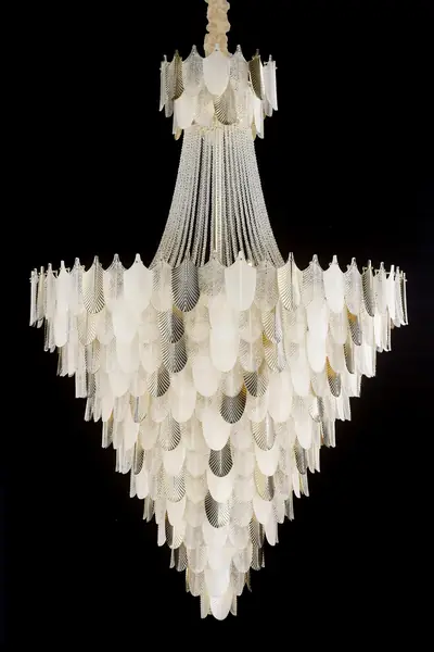 Đèn chùm tân cổ điển nhôm màu vàng Hàn Quốc, Ø146 cm