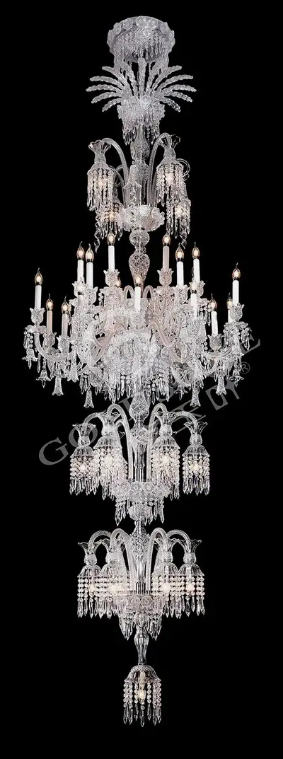 Đèn chùm tân cổ điển pha lê màu crom, 41 bóng, Ø110 cm