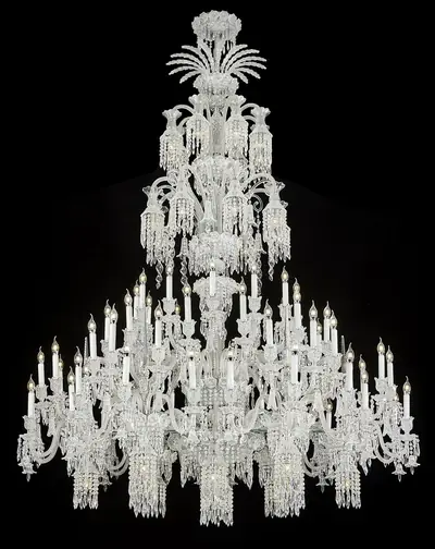 Đèn chùm tân cổ điển pha lê màu crom, Ø252 cm