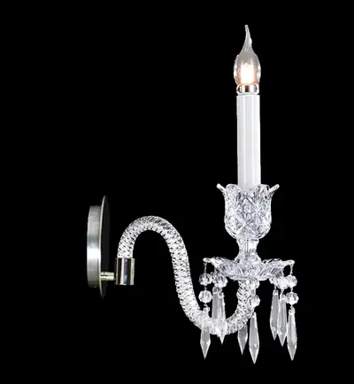 Đèn tường tân cổ điển pha lê màu crom, 1 bóng