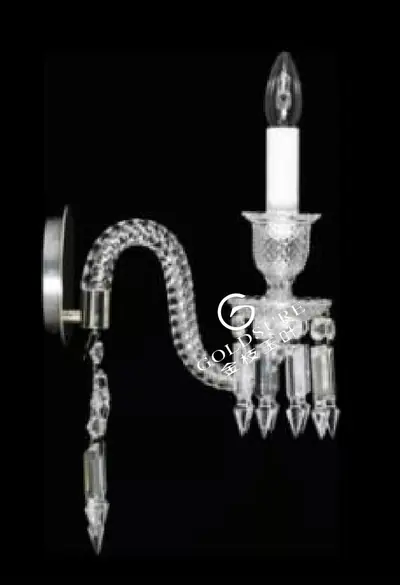 Đèn tường tân cổ điển pha lê màu crom, 1 bóng
