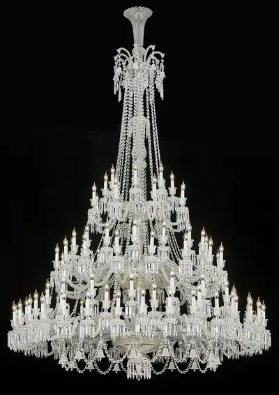 Đèn chùm tân cổ điển pha lê màu crom, Ø218 cm