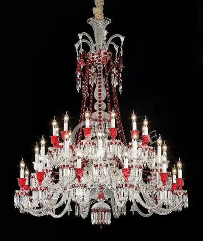 Đèn chùm tân cổ điển pha lê màu crom, 36 bóng, Ø133 cm