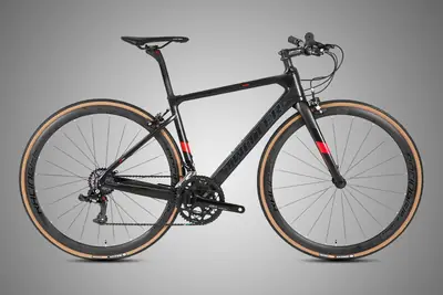 Xe đạp đường phố ghi đông thẳng khung carbon 11/24 tốc độ, phanh vành