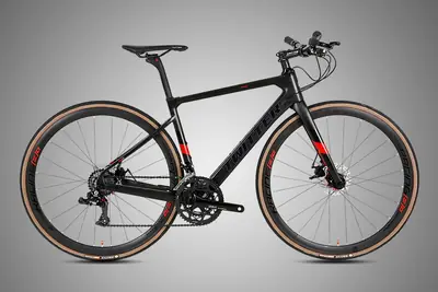 Xe đạp đường phố ghi đông thẳng khung carbon 11/24 tốc độ, phanh đĩa