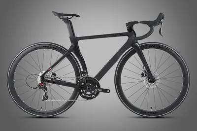 Xe đạp đua khí động học khung carbon 22 tốc độ, phanh đĩa, ghi đông liền carbon, tùy chọn sơn nhám
