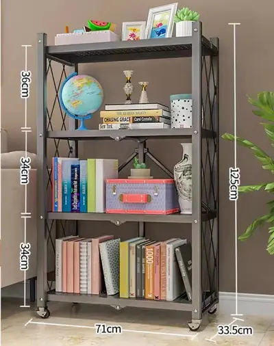 Kệ gấp không cần lắp 4 tầng, 71 × 34 × 125 cm