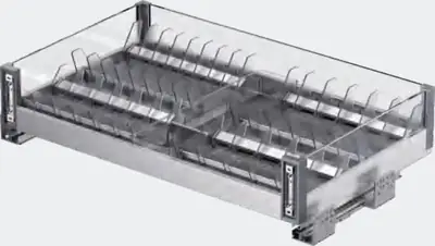 Rổ kéo ba cạnh kính – rổ bát đĩa kèm giá nhựa