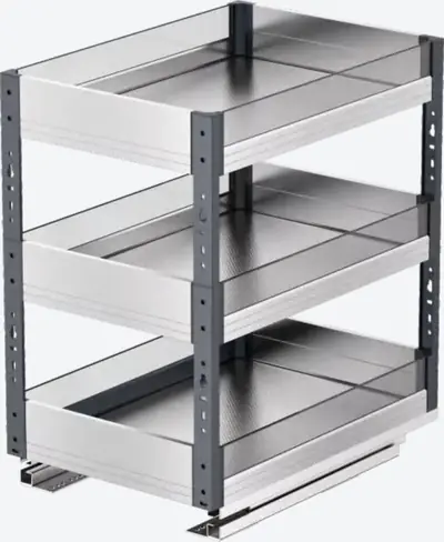 Rổ kéo gia vị kính khung nhôm 2–3 tầng (kiểu H, I) – ảnh 2