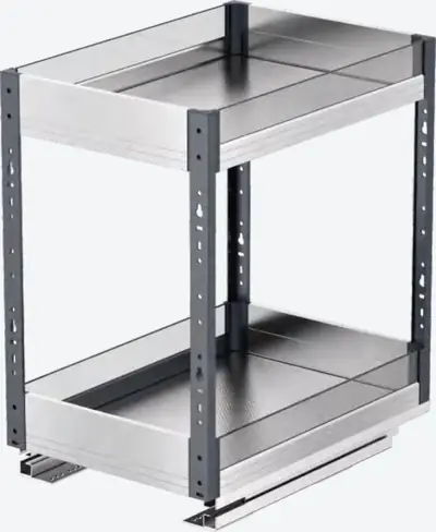 Rổ kéo gia vị kính khung nhôm 2–3 tầng (kiểu H, I)
