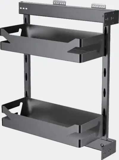 Rổ kéo cạnh tủ thép tấm + gỗ 2–3 tầng
