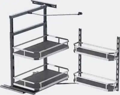 Giá góc liên động nan dẹt khay gỗ
