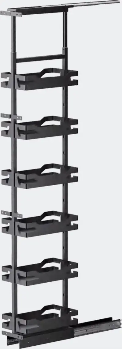 Rổ kéo tủ cao sâu thép tấm + gỗ