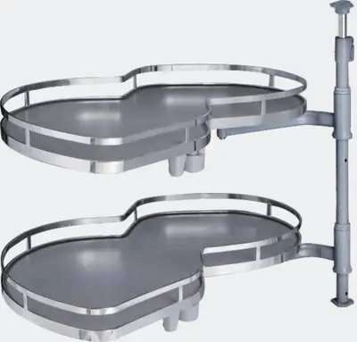 Mâm xoay góc hình hạt đậu giảm chấn 2–3 tầng