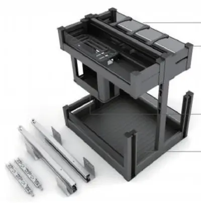 Rổ kéo gia vị 2 tầng