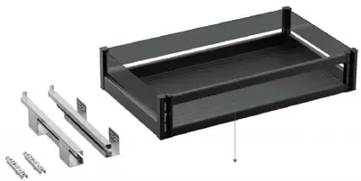 Bộ ngăn kéo toàn nhôm 2 trong 1 (ngăn trên + rổ dưới) – ảnh 2