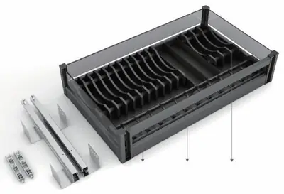 Rổ kéo bát đĩa 2 trong 1