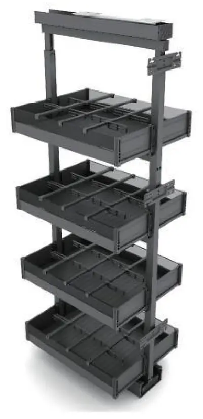 Rổ kéo tủ cao hẹp 4–6 tầng