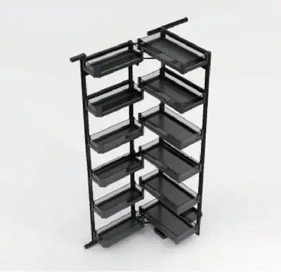 Giá kéo tủ cao liên động toàn nhôm 4–6 tầng