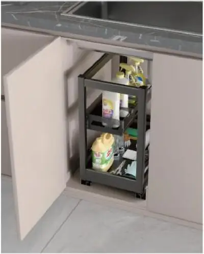 Rổ kéo cạnh chậu rửa 2 tầng