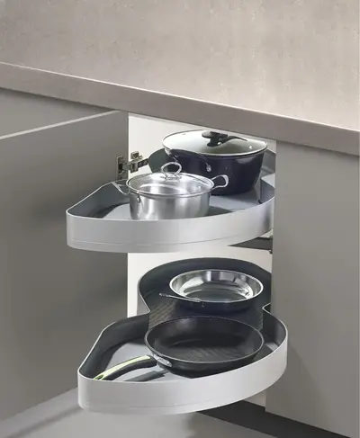 Mâm xoay góc hình hạt đậu toàn nhôm