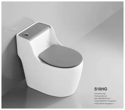 Bồn cầu một khối xả xoáy siphon, 68 × 38 × 62 cm