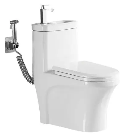 Bồn cầu một khối xả thẳng, 66 × 37 × 70 cm