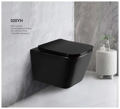 Bồn cầu treo tường xả thẳng, 53 × 35 × 37.5 cm
