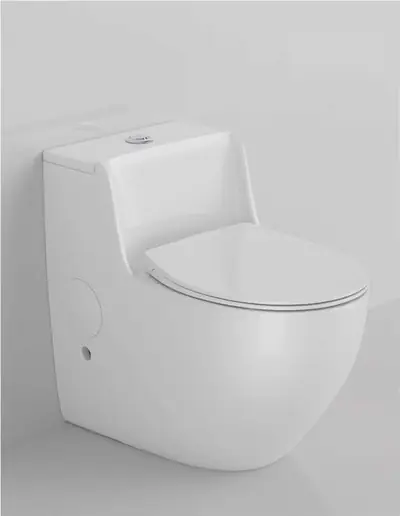 Bồn cầu một khối xả thẳng men trắng