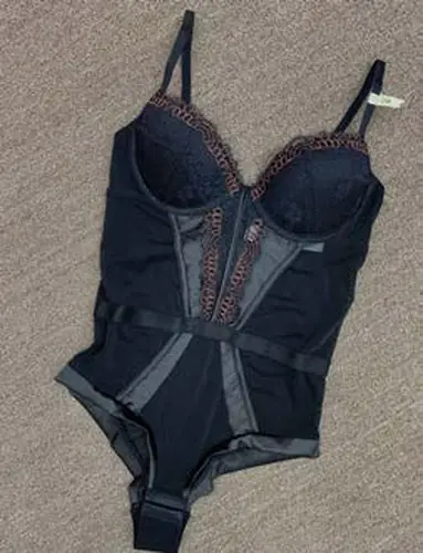 Bodysuit ren liền thân, màu đen, trắng, xám