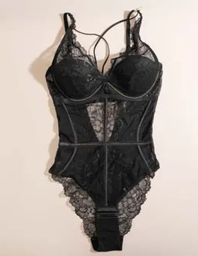 Bodysuit ren liền thân, màu đen, trắng, đỏ
