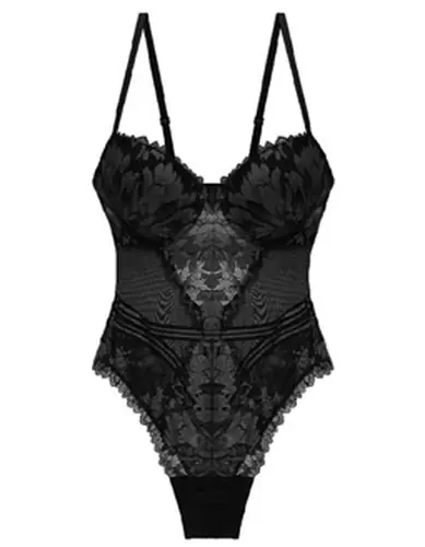 Bodysuit ren liền thân, màu đen, trắng, đỏ