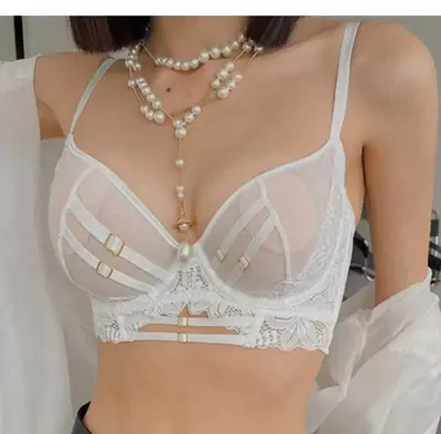 Bộ áo ngực không mút kèm quần lót, màu trắng, đen, xanh lá